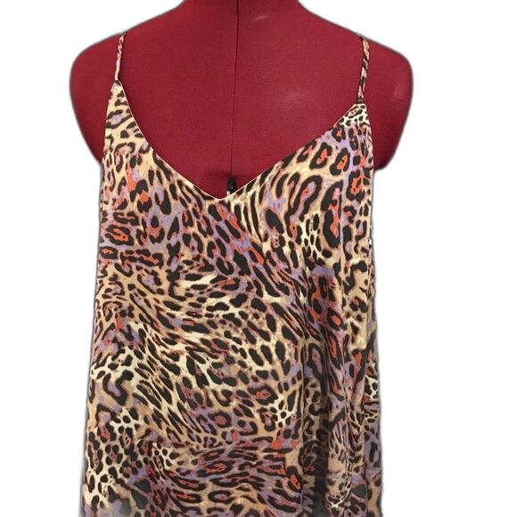 Nicole Miller Maxi Dress Women’s Size Large Violet Tulip Animal Print Satin NWT - Picture 7 of 12